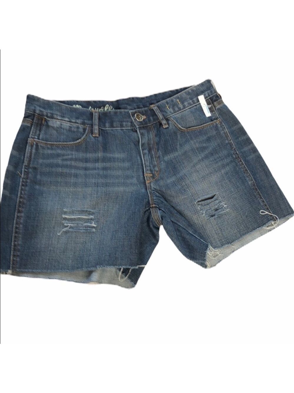 NWT Madewell distressed raw edged jean shorts